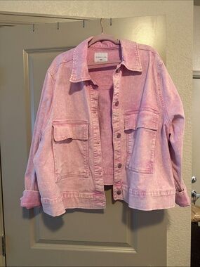 Celebrity Pink Washed Pink Oversized Denim Jacket